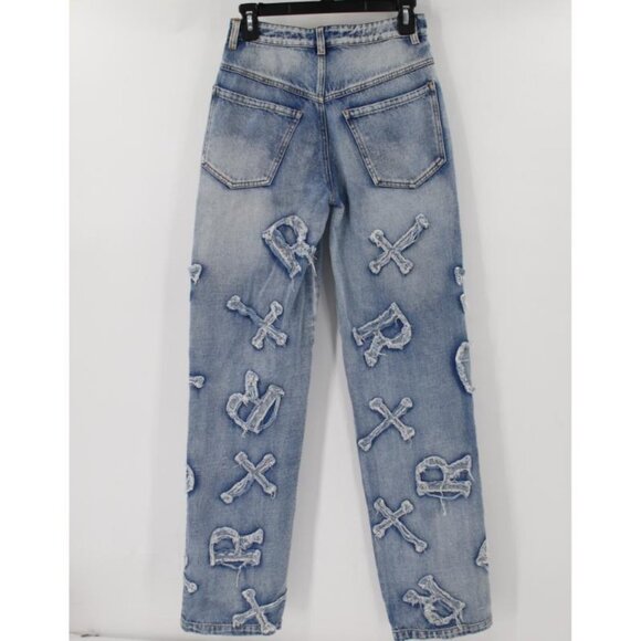 Racer worldwide jeans Women's 26 L32.5 Washed Ice Patch denim cotton streetwear - Picture 4 of 14